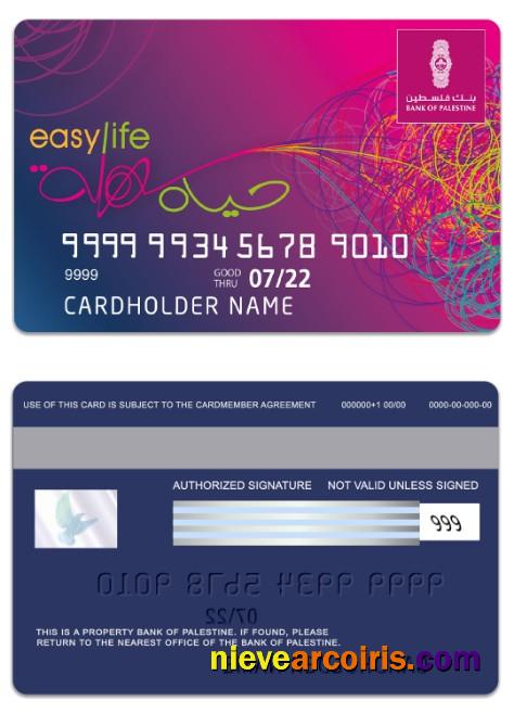 Palestine State Bank of Palestine Easy life card